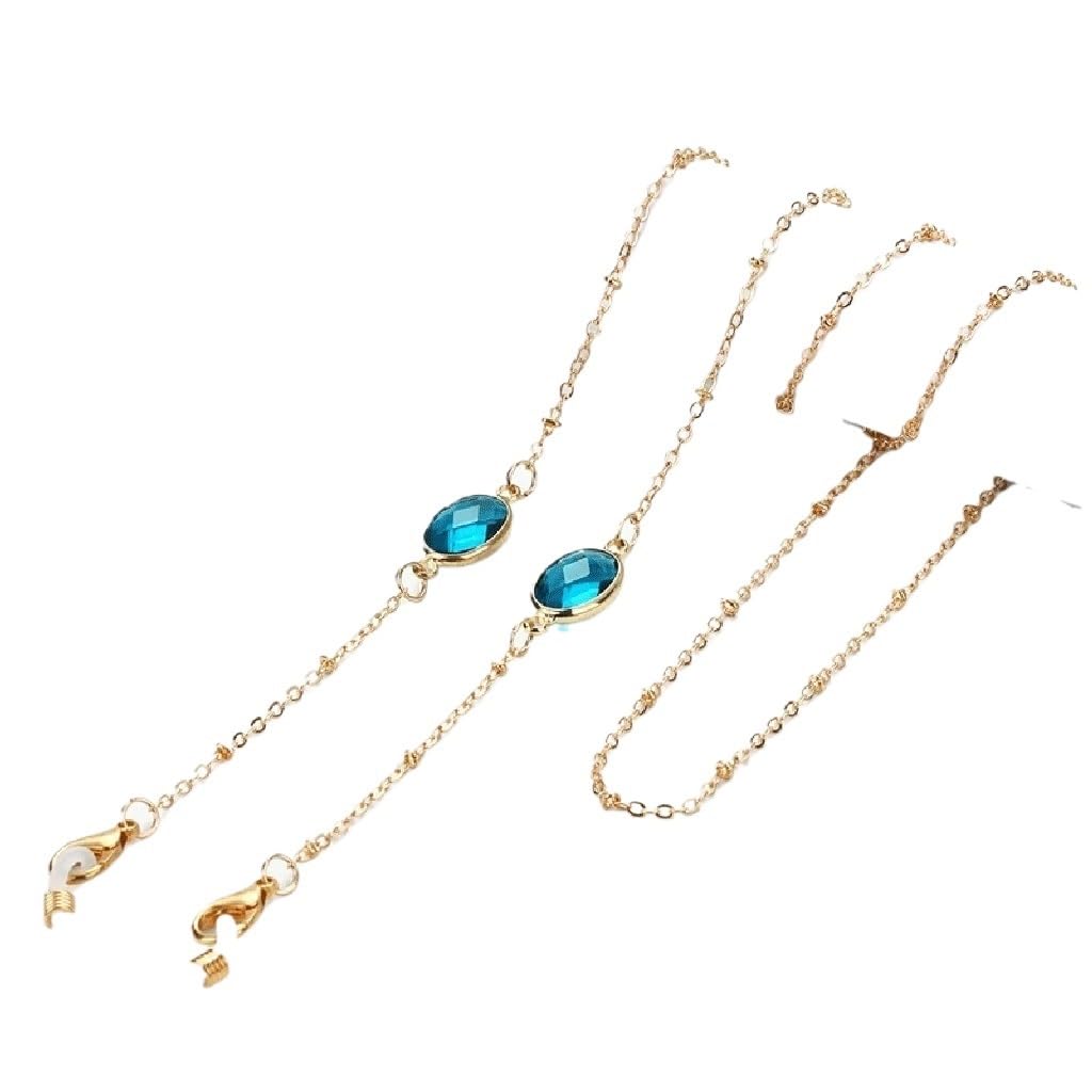 Cadena de Gafas con Perlas for Mujer, Correa de Reloj Colgante, Cuerda de Metal for el Cuello(1-Pack)
