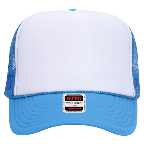 Image of OTTO Polyester Foam Front 5 Panel High Crown Mesh Back Trucker Hats in 97, Bulk, Wholesale
