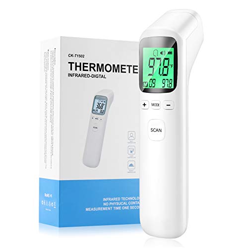 Forehead Thermometer, Digital Thermometer Infrared Touchless for Adult Baby and Kids Body Temperature Measurement in 1 Second Digital Thermometer Temperature Gun with Fever Alarm LED Display