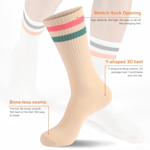 Striped Socks Tube Socks Retro Style Colorful Crew Funny Sock3