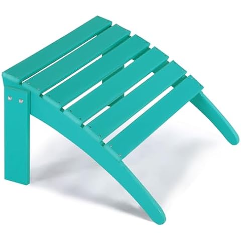 ABCPATIO Adirondack Footrest Outdoor Weather Resistant Adirondack Footrest, Ottoman, Chair Companion, Folding Footstool for Patio, Pool, Garden, Backyard & Lawn (Turquoise) Cover