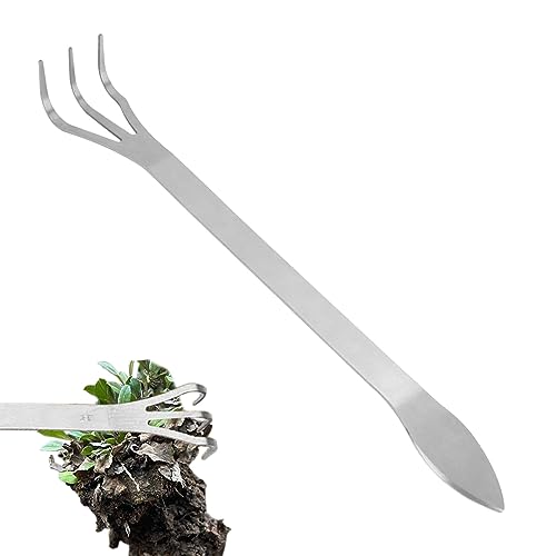 Zappa per giardinaggio, mini zappa in acciaio inox con punta affilata, strumento coltivatore manuale per diserbo e allentamento del terreno, durevole e portatile