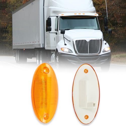 Seassauto Cab Roof Top Marker LED Light Assembly Amber Lamps Fit for International Prostar 2008-2018 Truck 2 PCS