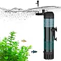 AQQA Fish Tank Filter, 600L/h Strong Flow Aquarium Filter, 8W Silent Fish Tank Filter Pump with 3-Stage Filtration for Tanks up to 200L