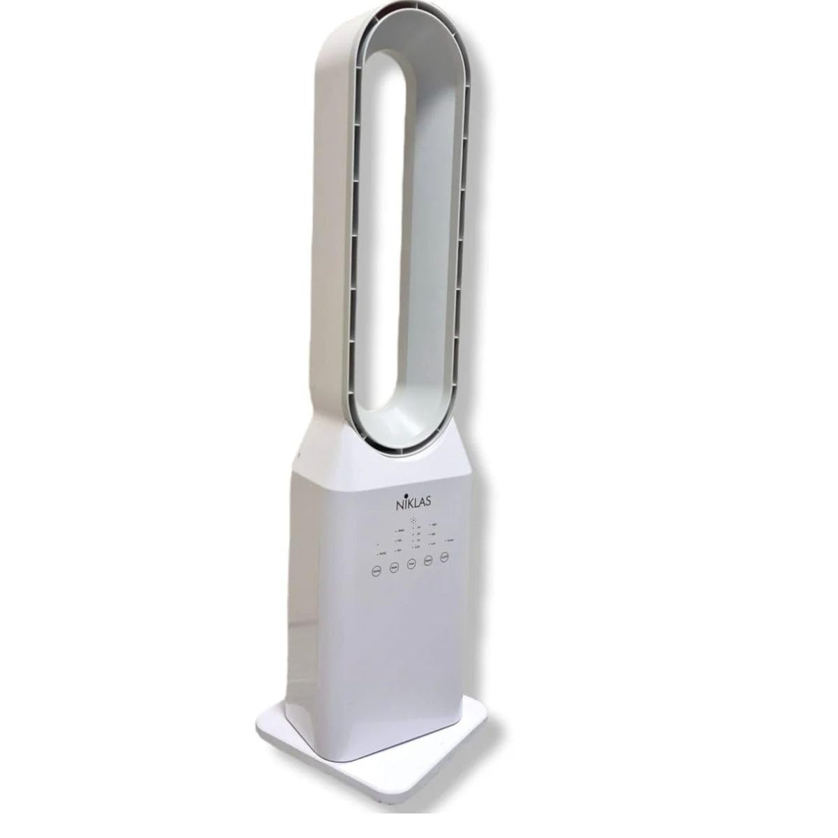 INTEC - Ventola silenziosa 50 W senza pale programmabile - Ventola a telecomando a 3 velocità Timer 7 h Bianco