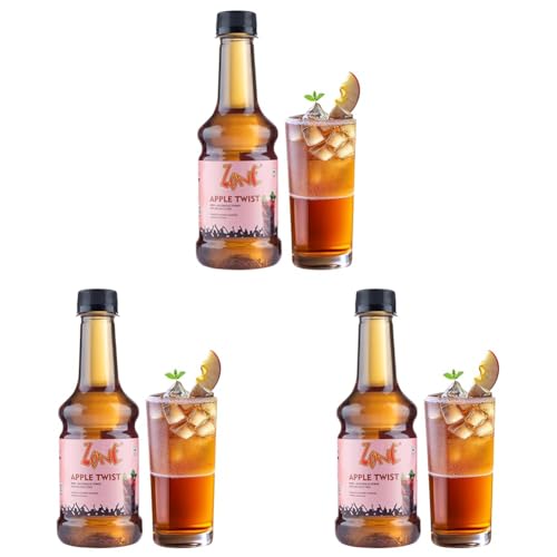 Image of Zone Apple Twist Flavoured Syrup 300ml | Tangy Apple Notes for Mocktails, Cocktails, Lemonades, Iced Teas & More | 12+ Flavours (Pack of 3)