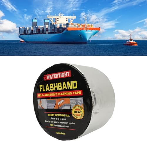 Image of Jeanoko 10m Aluminum Foil Asphalt Self Adhesive Waterproof Tape for Ship Sealing Warehouse, Color Steel Tiles, Jeanokop23kzqxrf4