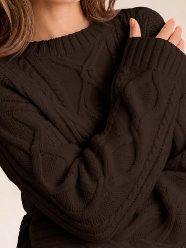 Image of Trendy Queen Women's Oversized Cable Knit Sweaters 2026 Fall Outfits | Quiet Luxury Style, Chunky Knit Texture, Winter Holiday Outfit, Easy Layering Piece, Fall Fashion Staple