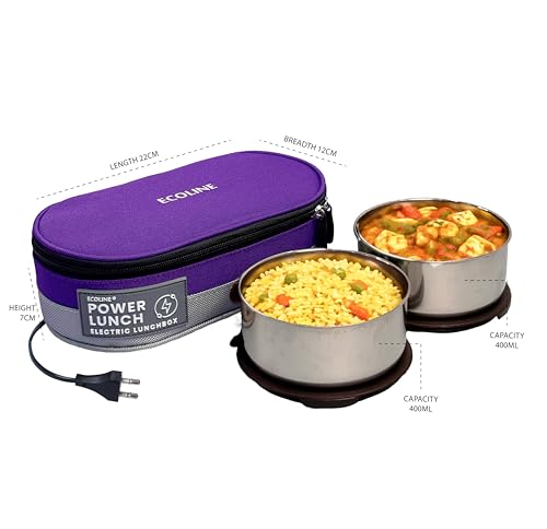 Image of Ecoline Q2, Electric Lunch Box, Capacity 800ml (Purple)