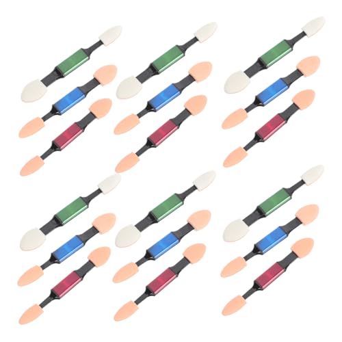 VALICLUD 30pcs Dual Ended Eyeshadow Applicators Comfortable Eye Makeup Tools for Even Application for Travel Weddings and Everyday Use Random Color
