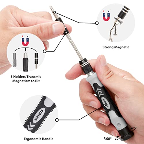 Image of STREBITO Precision Screwdriver Set 142-Piece Computer Tool Kit Magnetic Screwdriver Set Laptop Screwdriver Kit Electronic Repair Kit Tech Toolkit for PC, Phone, Macbook, Nintendo, PS4, Xbox Controller
