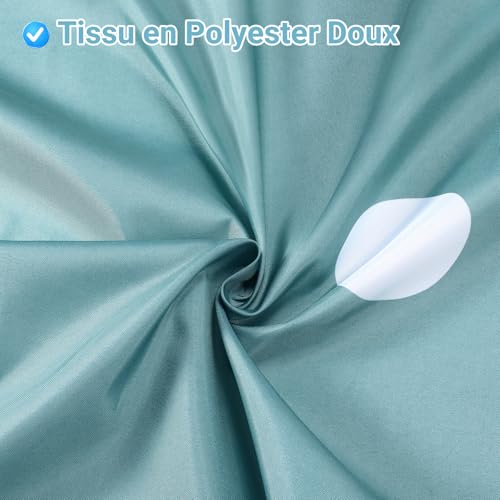 Rideau de douche en polyester lourd bleu marine grand format 220cm - 4