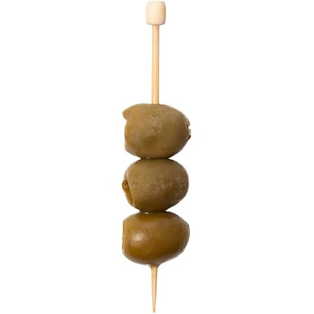 3.5 Inch Cocktail Picks, 100 Disposable Appetizer Skewers - Cylinder Top, Sturdy, Natural Bamboo Decorative Toothpicks, For Barbeques, Parties, Or Buffets - Restaurantware