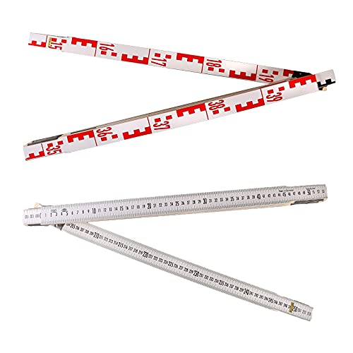 Nivellierzollstock 4 m (Geometer-Maßstab), Transportlänge 57,5 cm – E-Teilung/mm-Teilung