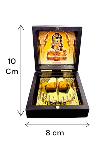 Image of Ram Darbar Pocket Temple Charna Paduka Ayodhya Ram Lala Mandir | Gold Plated Box God Idol Bhagwan | Religious Gift for Mom & Dad | Ram Ji Ayodhya (Ram JI Ayodhya)