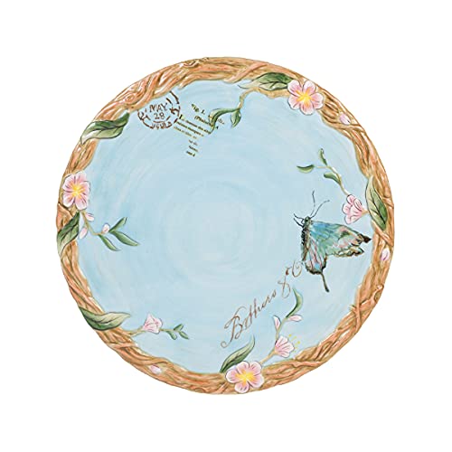 Fitz-and-Floyd-Toulouse-Footed-Cakeplate-Serve-Platter-1125-Inch-Blue Fitz and Floyd Toulouse Footed Cakeplate Serve Platter 1125 Inch Blue