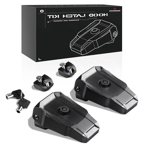 Seven Sparta Hood Latches with Lock Aluminum Locking Hood Catch Compatible with Jeep Wrangler JK/JKU 2007-2017, JL/JLU 2018-2024 & Jeep Gladiator 2020-2024, with Keys,1 Pair