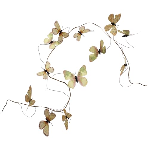 Artificial Butterfly Garland, Fake Butterfly Decorative Vines, DIY 3D Unique Butterfly Hanging Decor for Home Wall Easter Spring Flowers Party Wedding Arch Shopping (yellow20)