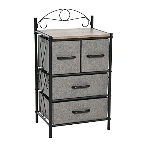 Household Essentials Victorian Style 4-Drawer Storage Organizer Unit, Black and