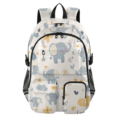 Mochila para laptop de 17.5 pulgadas de elefantes azules para adultos