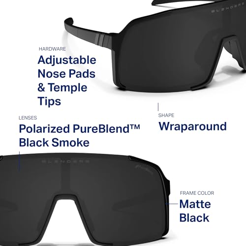 Image of Blenders Eyewear Expose - Polarized Sunglasses - Lightweight High-Performance Frame, Adjustable Nose Pads - 100% UV Protection - For Men & Women - Dark Bloom