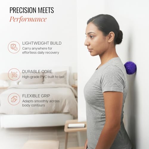 Image of WiseLife Deep Tissue Massage Ball | High Density Massage Roller For Pain Relief, Physiotherapy For Back, Foot & Hand | Trigger Point Therapy Massage Ball For Recovery (Purple)
