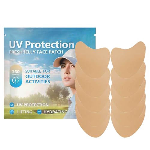 Patch De Cara Solar De Golf, Parches Faciales UV De 5 Pares, Parches De Protección Solar Facial Al Aire Libre, Parche De Cara Transparente Portátil Para Caminatas De Los Golfistas De Pesca