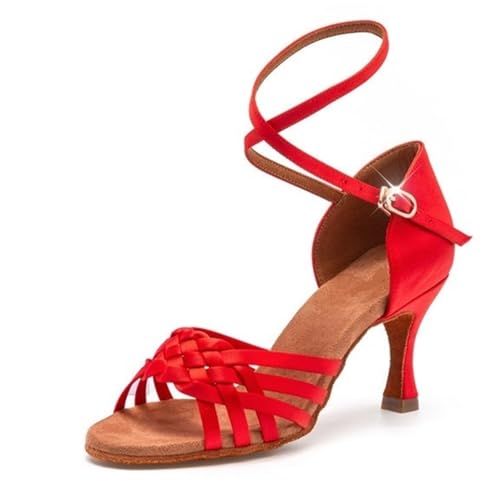 Dancing Shoes For Woman Women`s Ballroom Latin Salsa Dance Shoes Handmade Sandals With Soft Sole 6.5/7.5 CM Heel