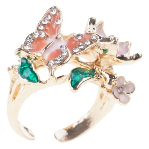 Msioytog Hermosos anillos de con coloridos diseños de aceite de goteo hechos de aleación para un significado cómodo y simbólico Anillos de accesorios de