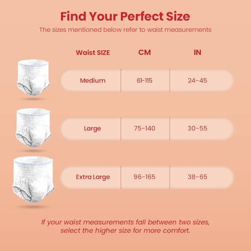 Image of AGEasy (Max Group) Unisex Adult Diaper Pants | L (Waist 30-55 inches) | 10 Units | Overnight Leak Protection | Wetness Indicator | Odour Lock | Anti-Bacterial | Skin Friendly (Pack of 6)