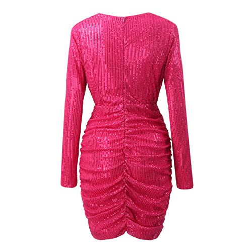 Robe à manches longues à sequins pour masquer les complexes et sublimer les formes - 4
