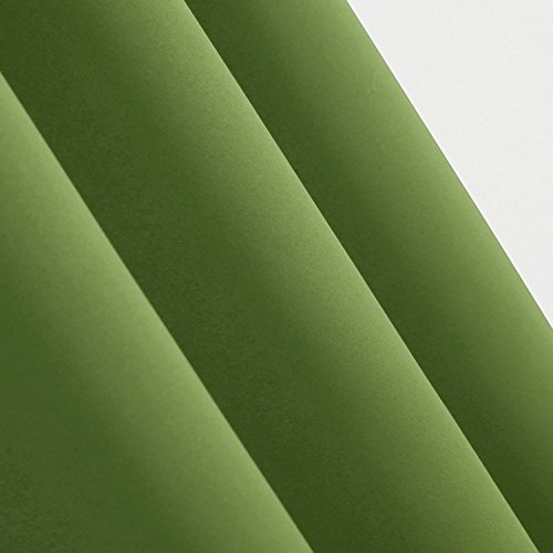 Image of Deconovo Darkening Thermal Insulated Blackout Grommet Window Curtain Panel for Living Room Green, 52x63 Inch