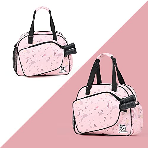 Image of Boulder Bee Pickleball Bags, Premium Pickleball Tote Bag for Girls, Women's Hand /Shoulder Gym Bag w Water Bottle Holder, with Pickleball Racquet /Paddle Holder