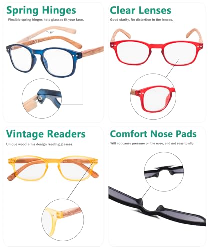 Image of Eyekepper Classic Reading Glasses for Men 5 Pack Spring Hinges Readers