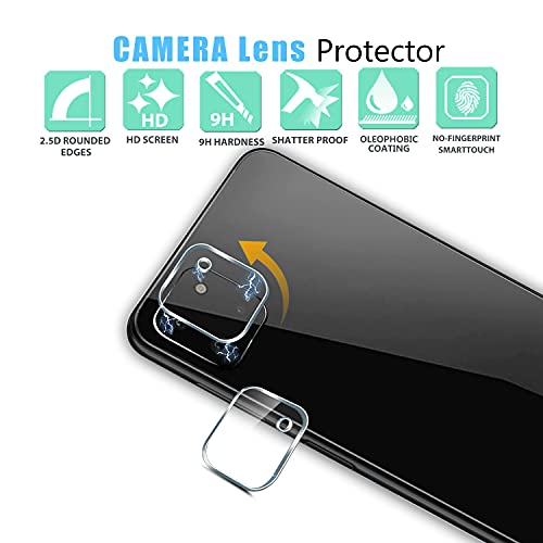 Anbzsign[2 Pack]Camera Lens Protector And [2 Pack] Privacy Screen Protector For Boost Celero 5G / Samsung Galaxy A22 5G 6.6-Inch (Not Fit Galaxy A22 4G) , Anti-Spy 9H Hardness Tempered Glass #TOP3