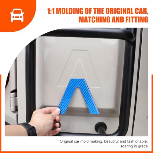 Image of Tailgate Decal Soft Carbon Fiber Car Body V-Shaped Sticker Compatible with INEOS Grenadier 2020-2024 Car Tailgate Sticker Decorative Accessories(Blue)
