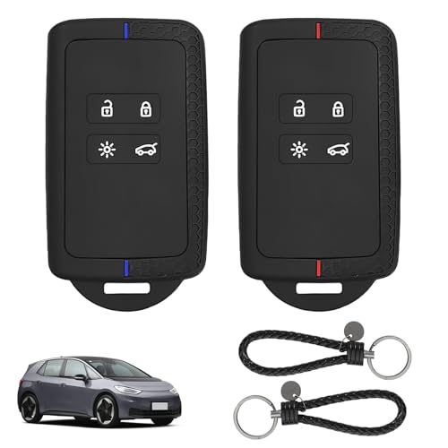 Lot de 2 Coque de Clé Voiture pour Re-Nault, Clio Megane Koleos Kadjar Kangoo Twingo Talisman Captur Espace Dacia Duster Housse de Protection Coque Silicone...