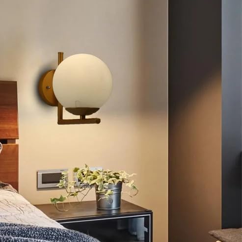 Image of Frosted Pearl Wall Light | Decorative Wall Lamp Fixture for Living Room Bedroom Dining Cafe Bar Restaurant | Modern Home Decor Lighting | Without Bulb