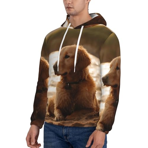 Men's Fleece Pullover Hoodie Long Sleeve Hooded Retriever Sweatshirt Casual Shirts With Pockets 4X-Large Black3