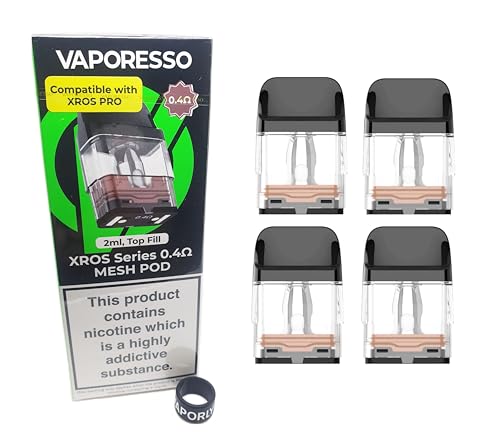 Vaporly UK Xros Pro 0.4 ohm MESH Pods for Vaporesso XROS PRO ONLY Series Mesh Pod Replacements 2ml 4 Pack (0.4 Ohm (30W), Clear - Image 4