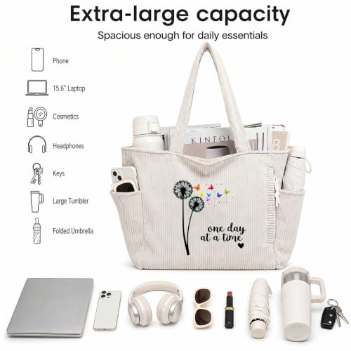 Bolso de hombro para mujer de pana con estampado de letras miniatura 5