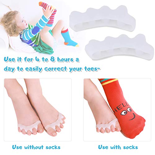 Image of Version Of Children'S Gel Toe Separator And Bunion Separator For Separating And Correcting Overlapping Toes (Children, Beige, 2 Pcs)