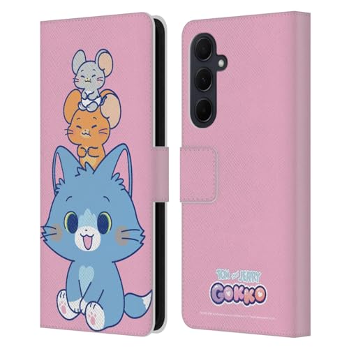 Housse Samsung Galaxy A35 5G Tom and Jerry avec porte-cartes et support vidéo