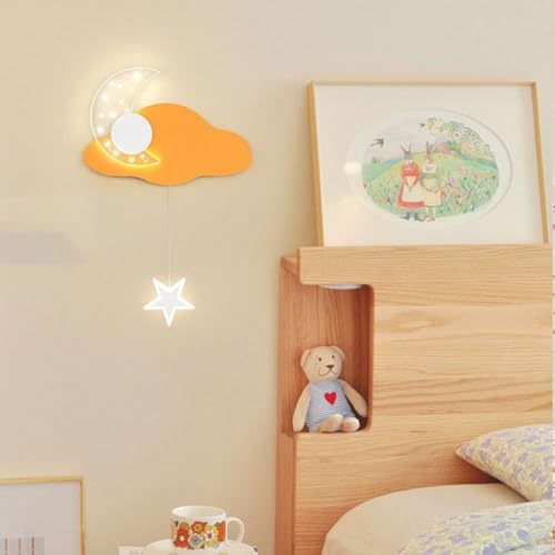 Veilleuse Lune et Nuage LED Dimmable pour la Chambre d'Enfant
