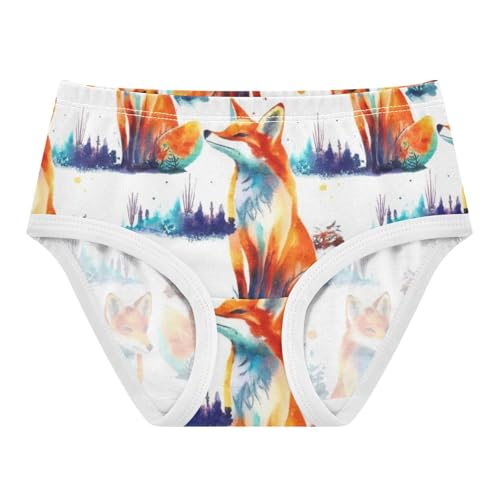 Cute Watercolor Fox Orange Little Girl Panties Toddler Girls Underwear Cotton Cartoon Undies Kids Briefs 2t