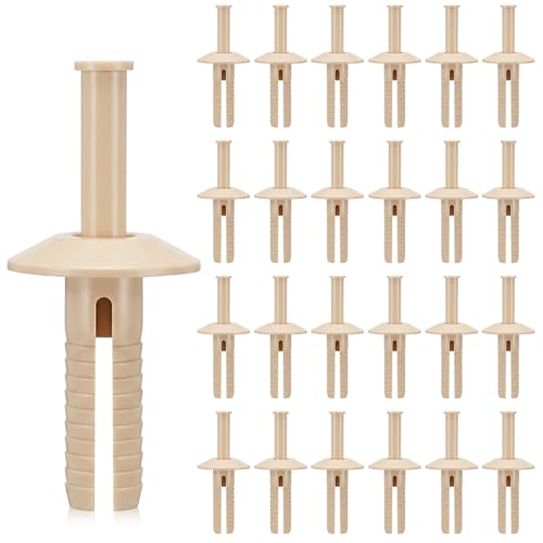 Geelin 25 Pack Nylon Nail Drive Anchors Rivets, 3/4 x 1/4 Inch, Almond
