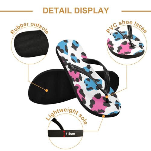 CEBUGI Unisex Flip Flop -Flat Sandal -NonSlip Couple Slippers -Natural Rubber Foam Soles Ultimate Comfort and Durability for Indoor Outdoor|Leopard Print2