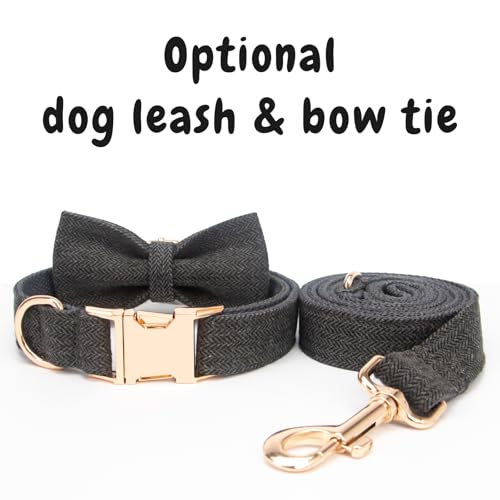 Collier pour chien personnalisé en polyester ardoise avec nom et numéro