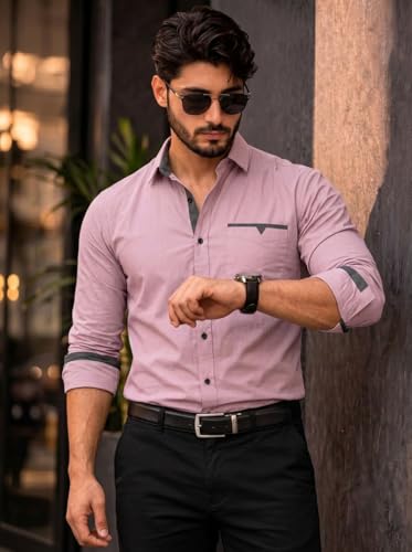 Image of Amazon Brand - INKAST Cotton Shirt for Men | Regular Fit Full Sleeve Casual Shirt | Stylish Formal Office Wear Shirts for Men | Soft Comfortable Breathable Cotton Fabric | Fashionable Office Wear