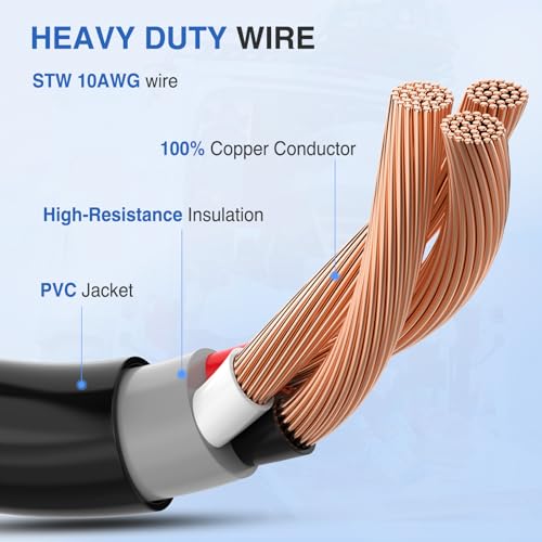 Image of Nilight EV Adapter Cord 30 Amp to 50 Amp 3 Prong Pure Copper Old Dryer Outlet to EV Plug Conversion Heavy Duty 10 Gauge Wire Nema 10-30P to 14-50R 30M /50F for Level 2 EV Using